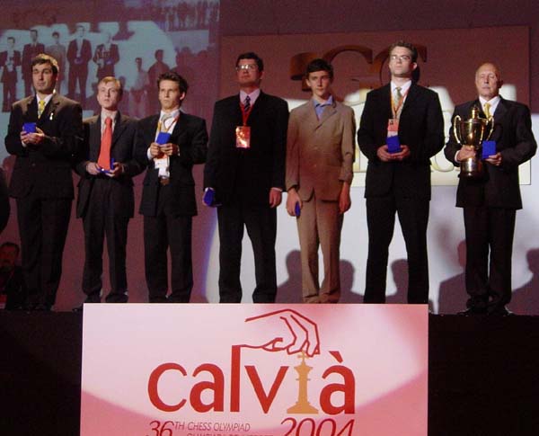 Ukraine receiving the Olympic trophy