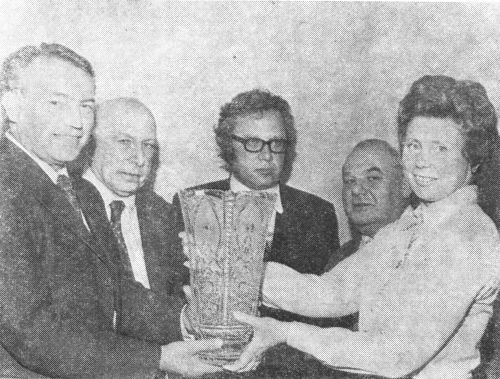 Captain of the Soviet team receives the trophy