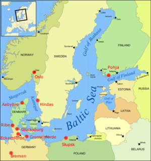 Map of Nordic Cup arenas